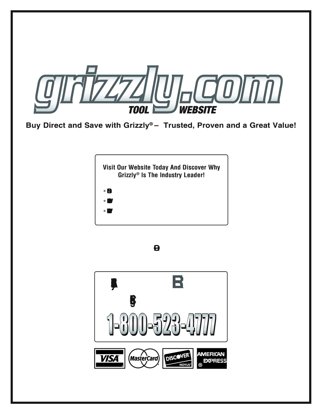 Grizzly G0527 instruction manual #ALL 4ODAYD&ORO 