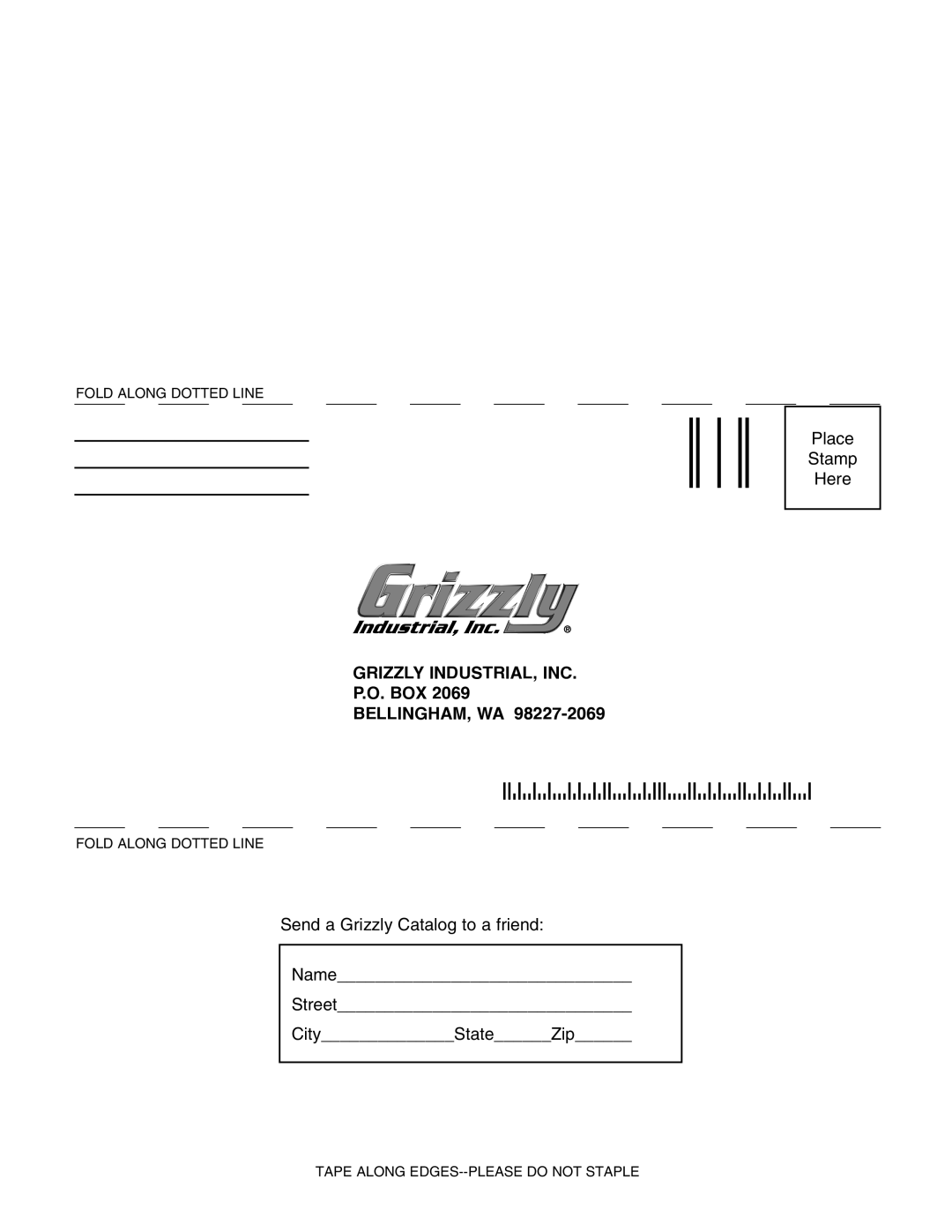 Grizzly G0528 instruction manual Grizzly INDUSTRIAL, INC, Box Bellingham, Wa 