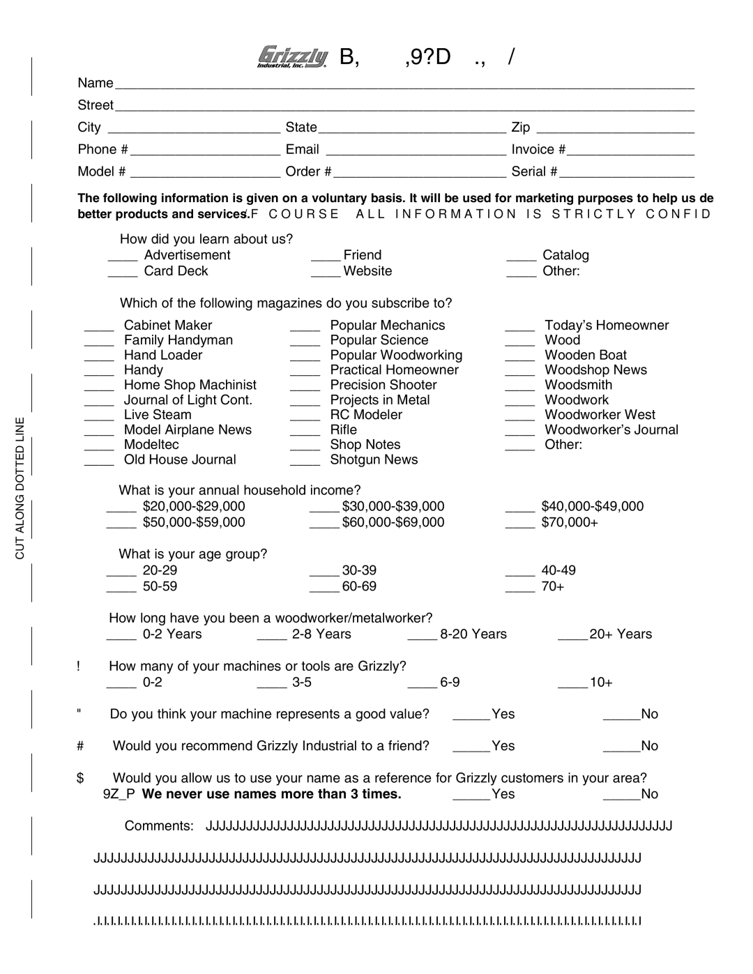 Grizzly G0538 owner manual 