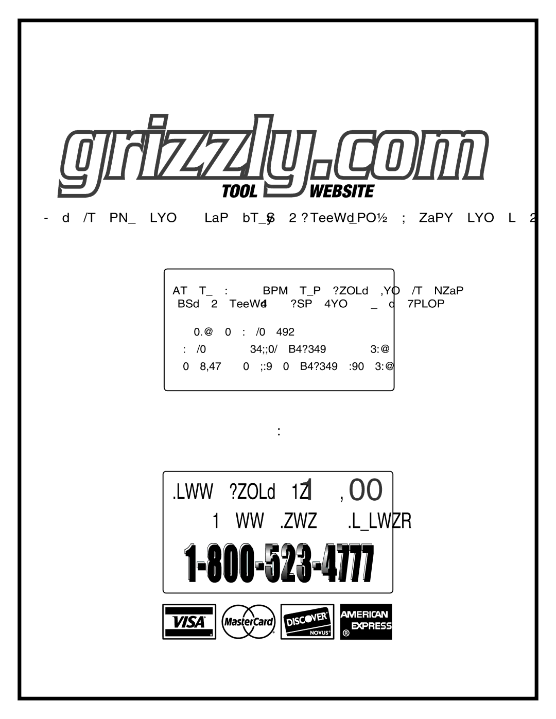 Grizzly G0538 owner manual 