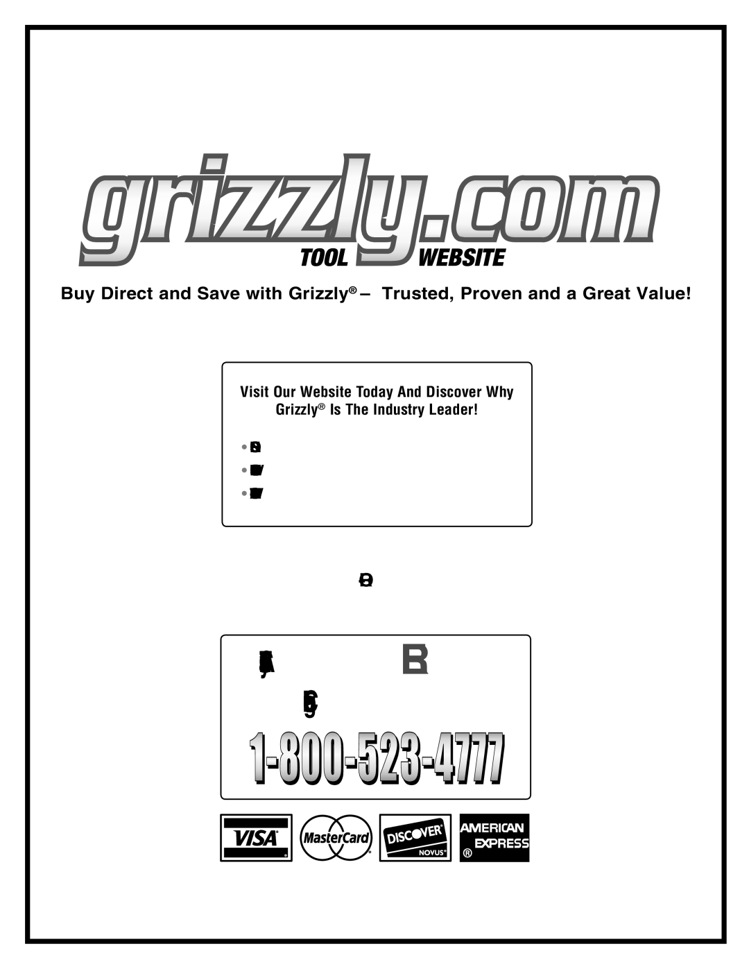 Grizzly G0539, G0446 manual #ALL 4ODAYD&ORO, Ull #Olorl#Atalog 