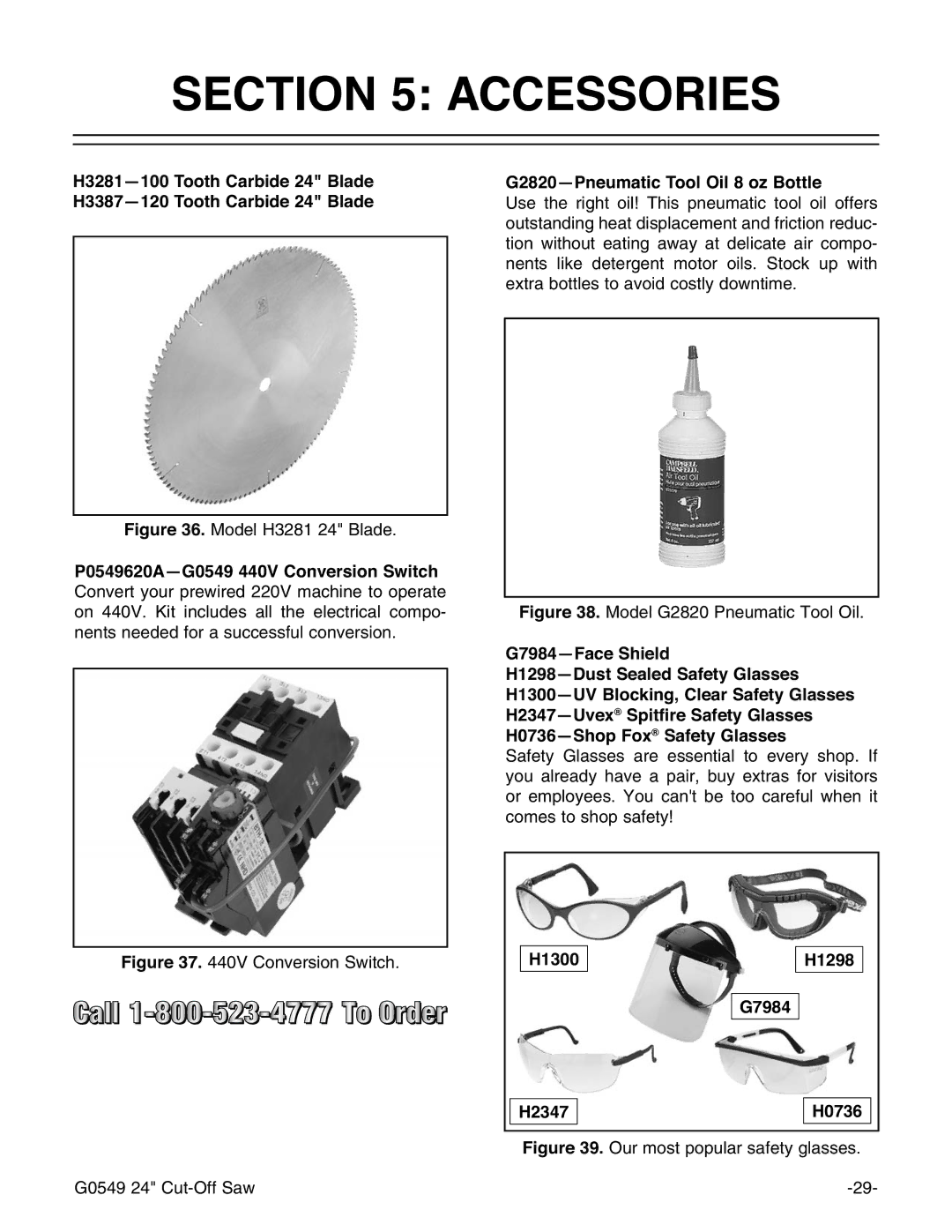 Grizzly G0549 manual 21$&&6625,6,  3QHXPDWLF7RRO2LOR%RWWOH,  DFH6KLHOG 