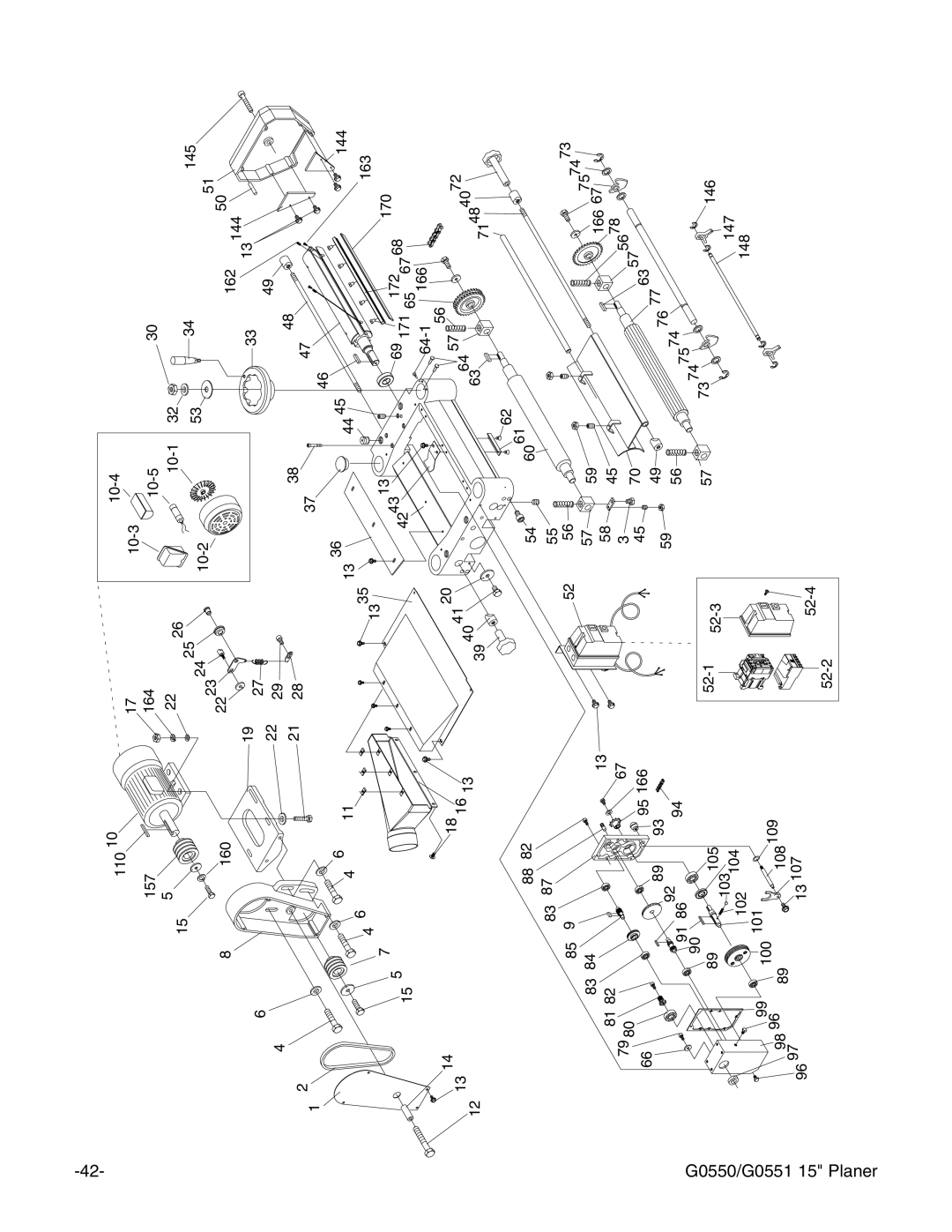 Grizzly instruction manual G0550/G0551 15 Planer 