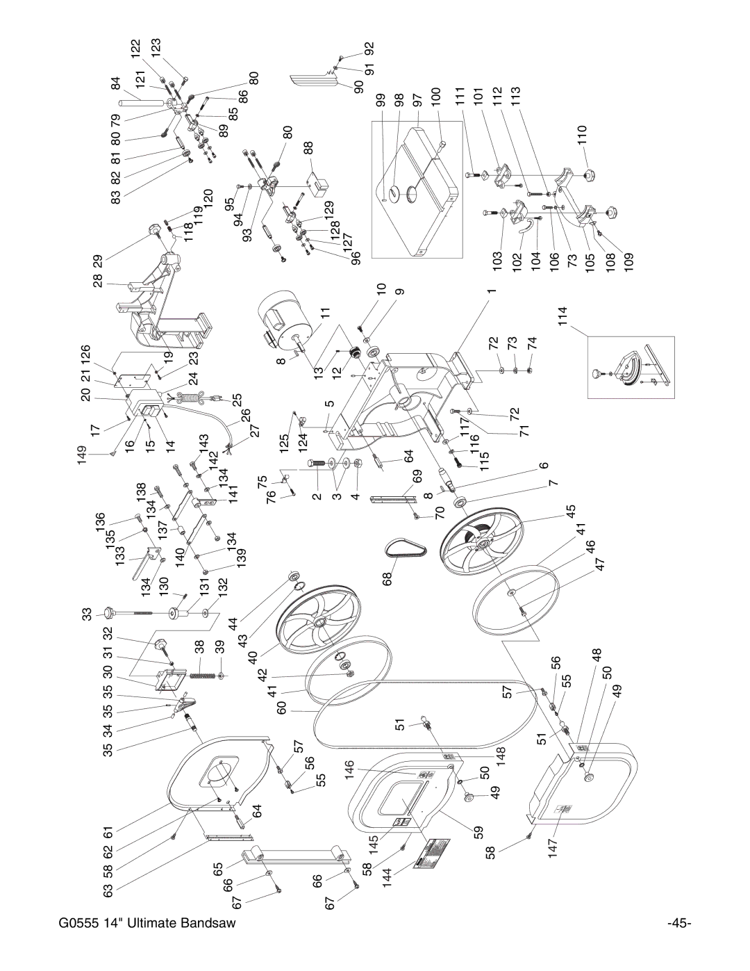 Grizzly G0555 instruction manual 144 148 