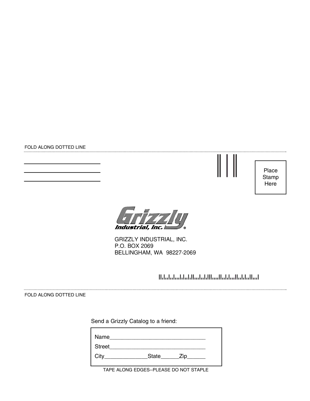 Grizzly G0555 instruction manual Grizzly INDUSTRIAL, INC, Box Bellingham, Wa 