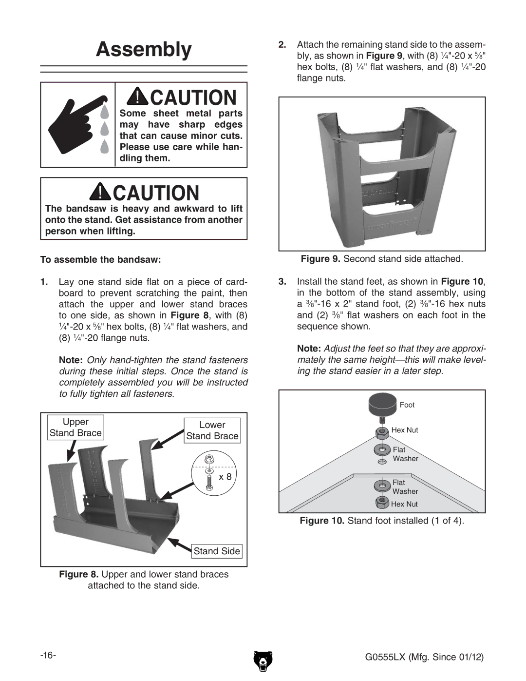 Grizzly G0555LANV owner manual Assembly, HiVcYddichiVaaZY&d# 