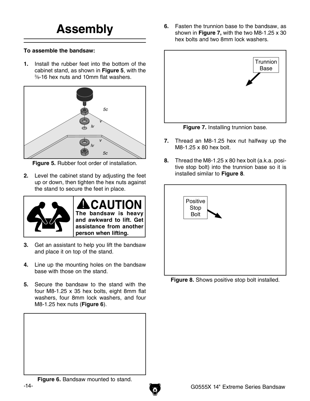 Grizzly G0555X owner manual Assembly, To assemble the bandsaw 