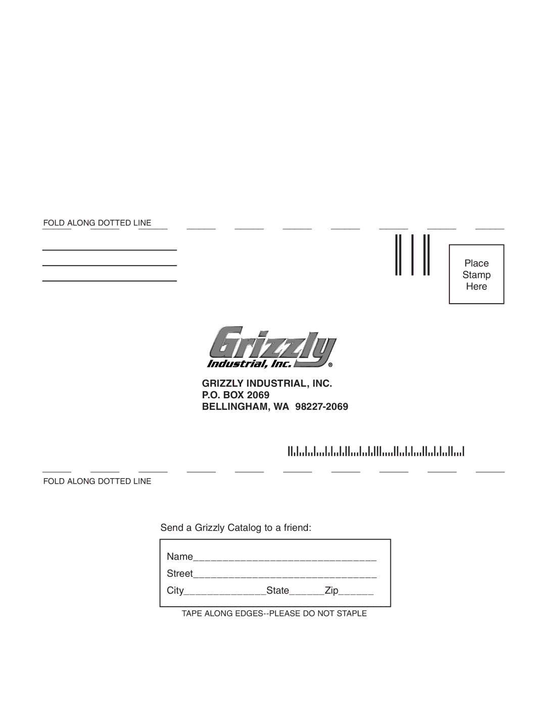 Grizzly G0561 owner manual Grizzly INDUSTRIAL, INC, Box Bellingham, Wa 