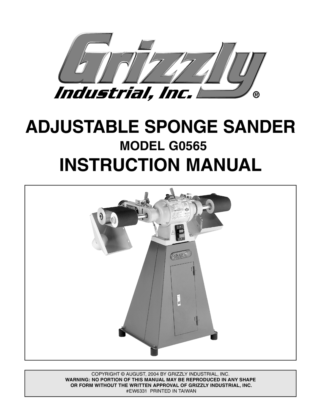 Grizzly G0565 instruction manual Adjustable Sponge Sander 