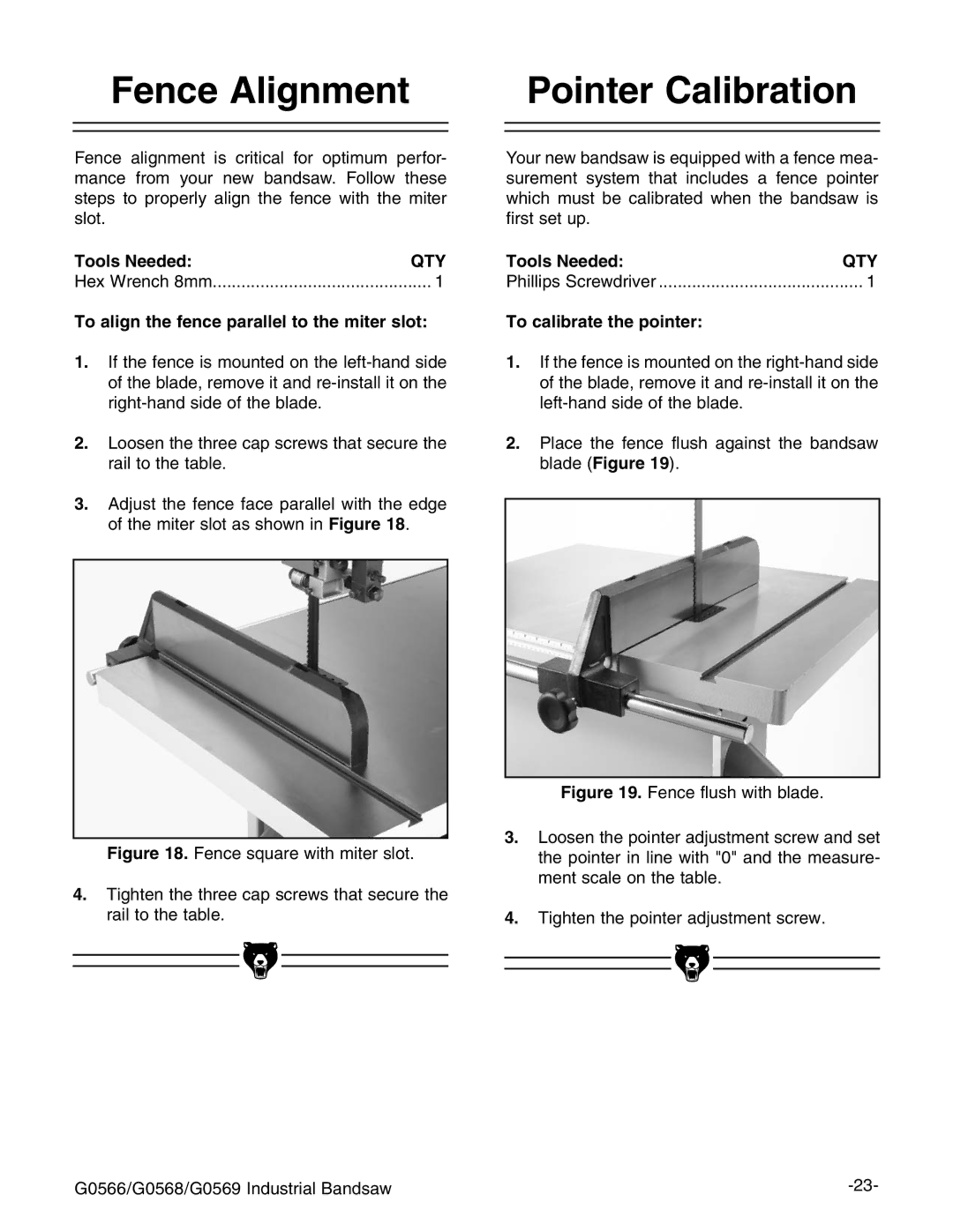 Grizzly G0566 manual Ence !LIGNMENT, 4O CALIBRATEBTHEHPOINTER, Igure ZcXZhfjVgZlibiZghadi# 