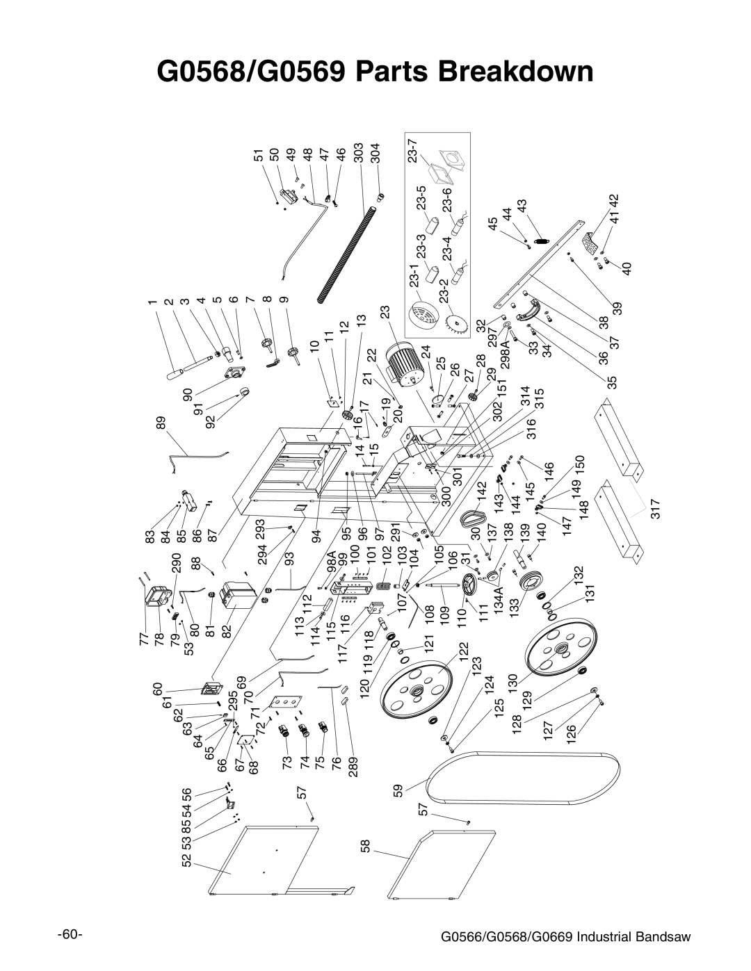 Grizzly G0566 manual 0ARTSSREAKDOWN 