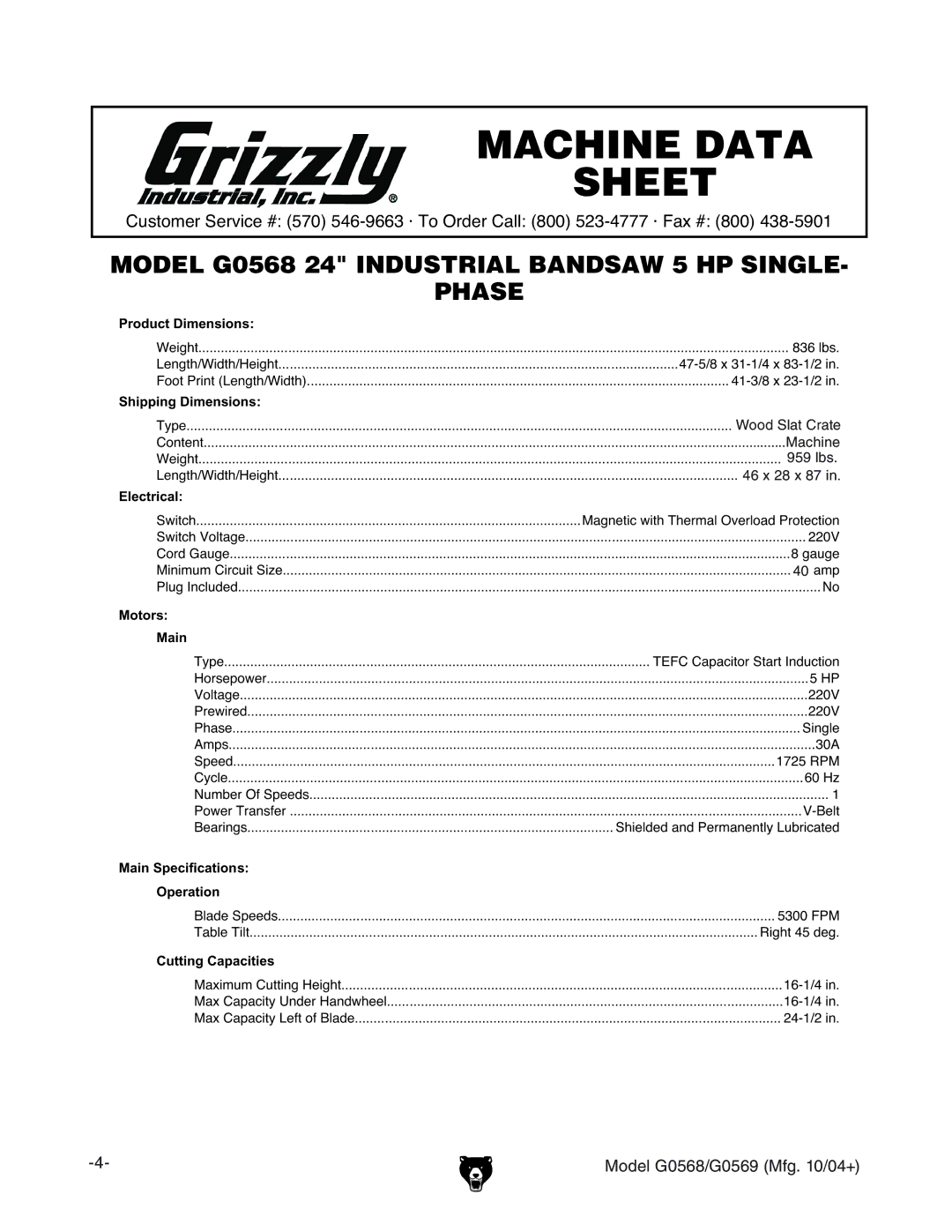 Grizzly G0569 836 lbs, 47-5/8 x 31-1/4 x 83-1/2, 41-3/8 x 23-1/2, LddYHaVi8gViZ, ########BVXcZ, aWh#, +m-m-,c# 