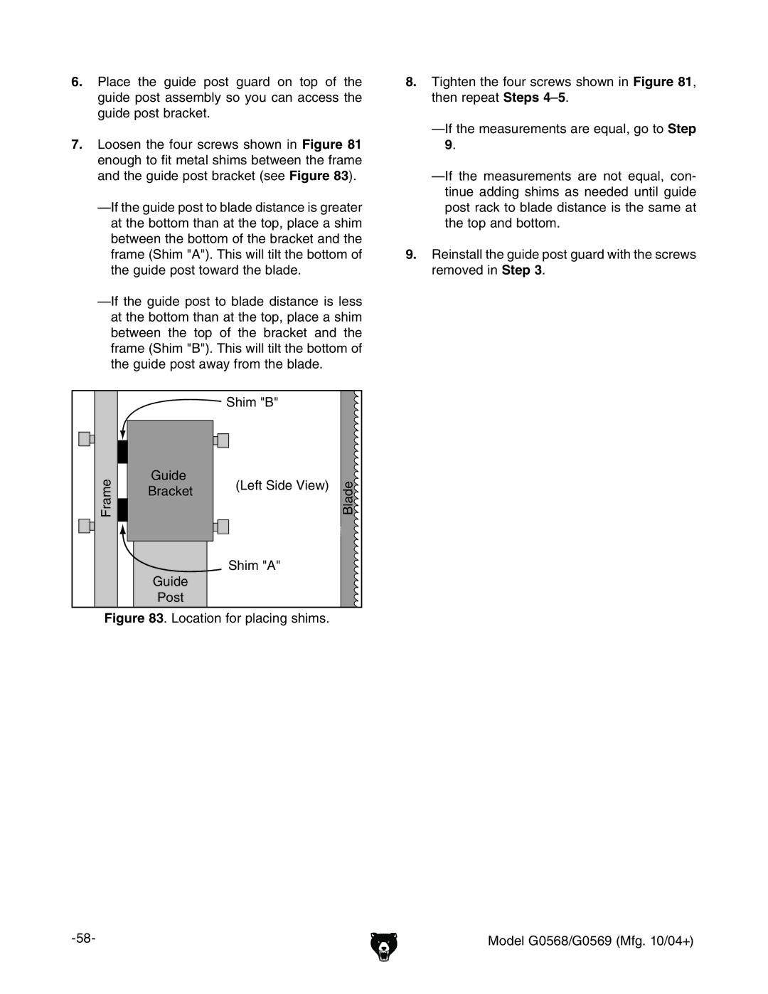 Grizzly G0569, G0568 owner manual Hb7 GVbZ, Hb6 JYZ, VcYiZ\jYZedhiWgVX`ZihZZ #, Jyz, 7gVX`Zi 