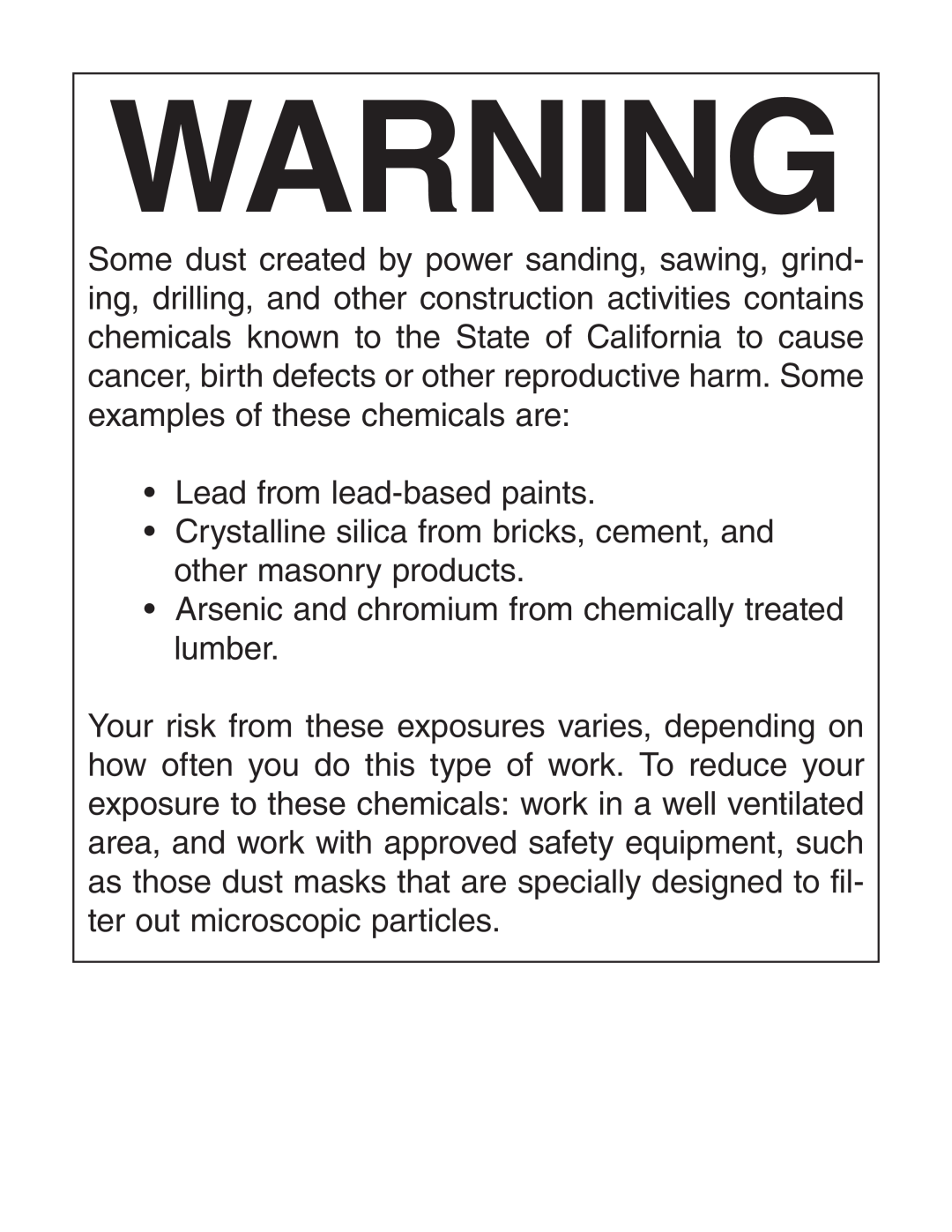 Grizzly G0573 instruction manual Lead from lead-basedpaints 