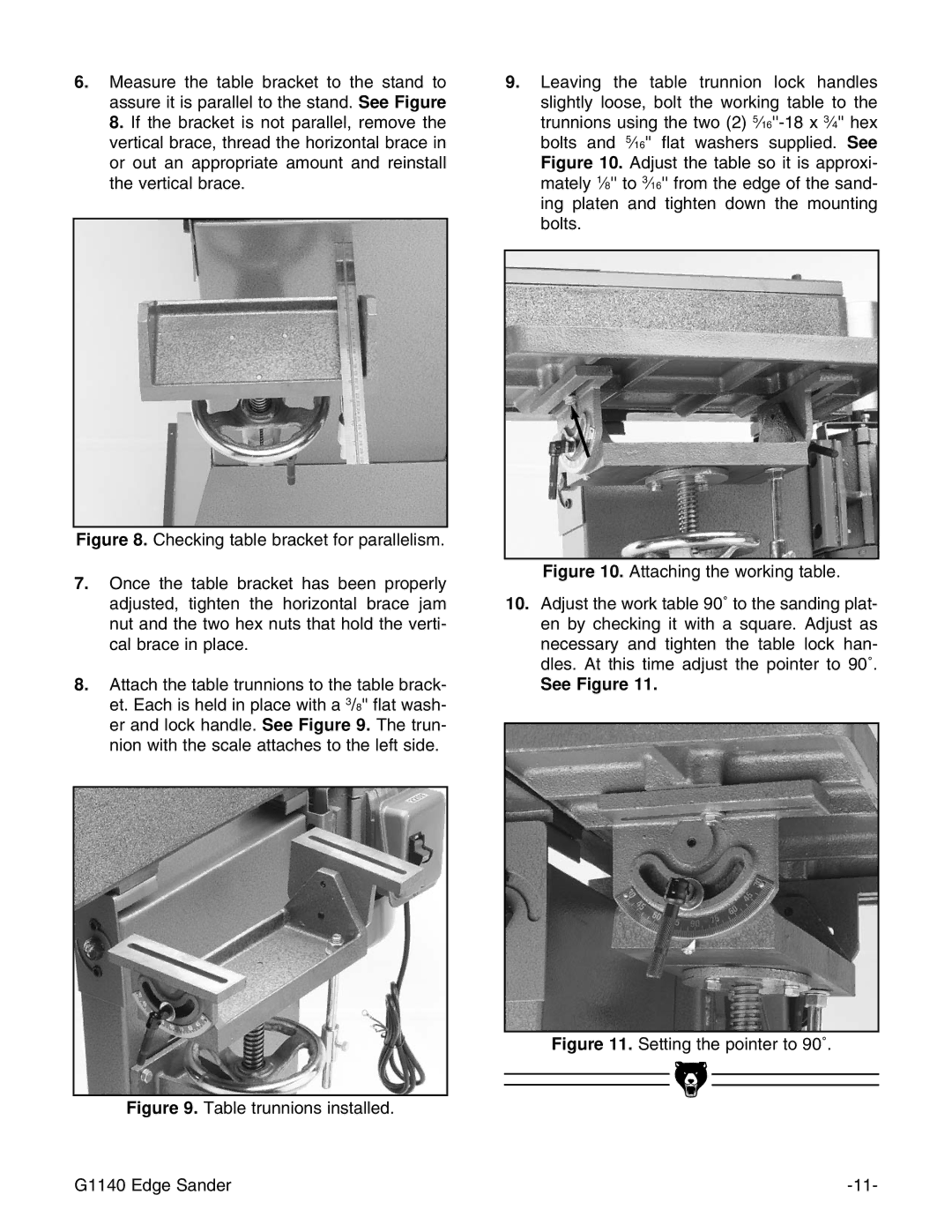 Grizzly G0574 installation instructions See Figure 