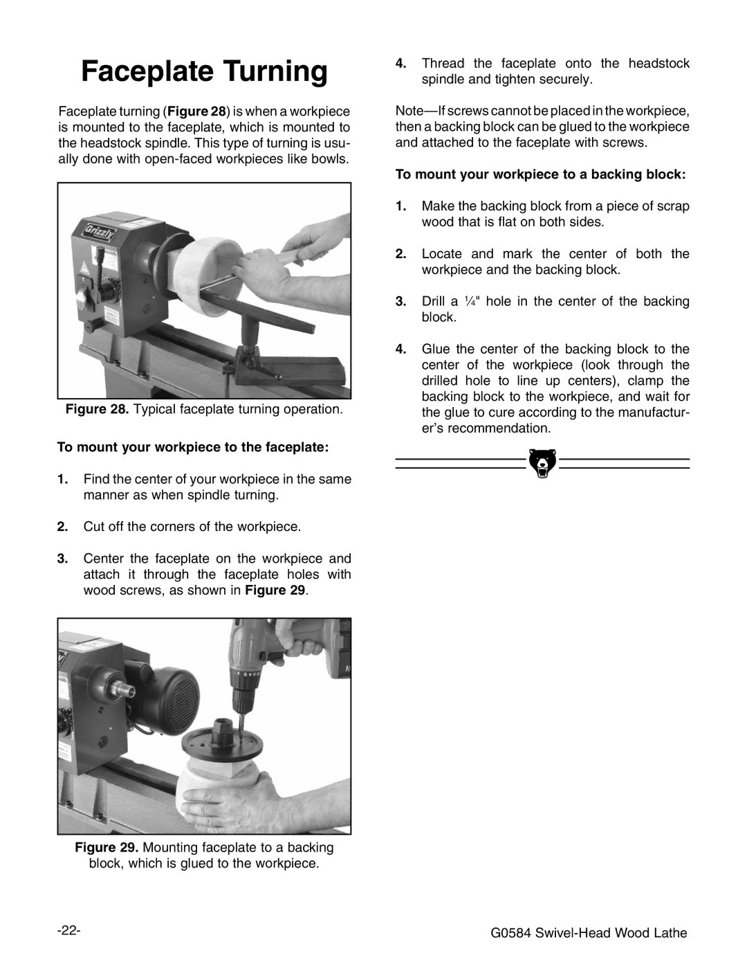Grizzly G0584 manual Aceplate 4URNING,  8jidiZXdgcZghdiZldg`eZXZ# 