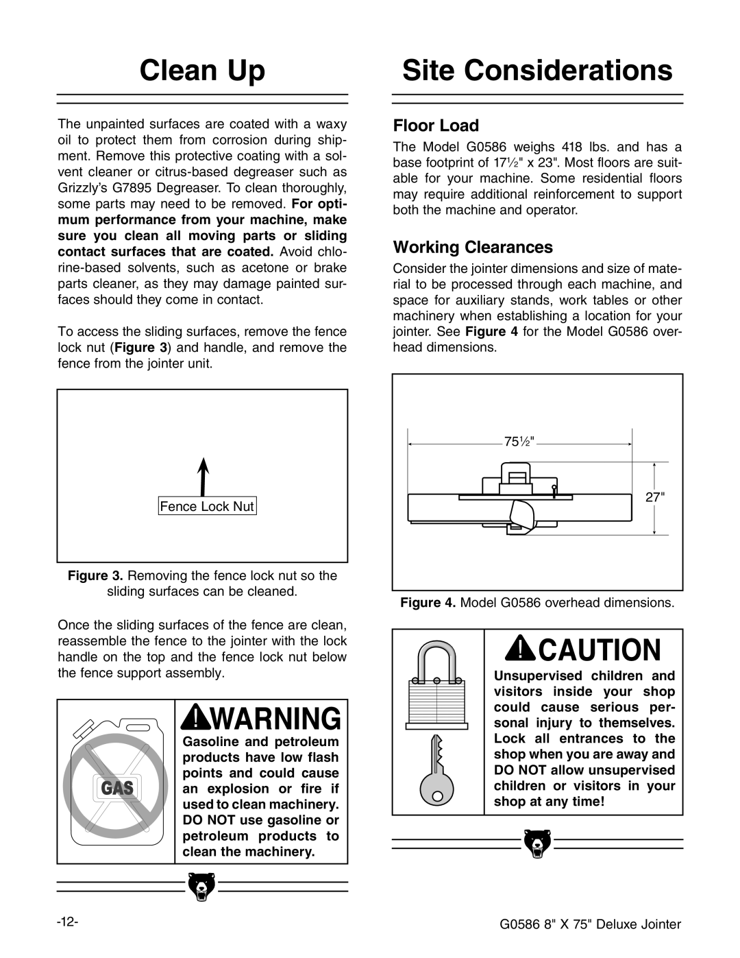 Grizzly G0586 manual #LEAN 5P, 3ITE #ONSIDERATIONS, ZcXZAdX`Cji, ¿  