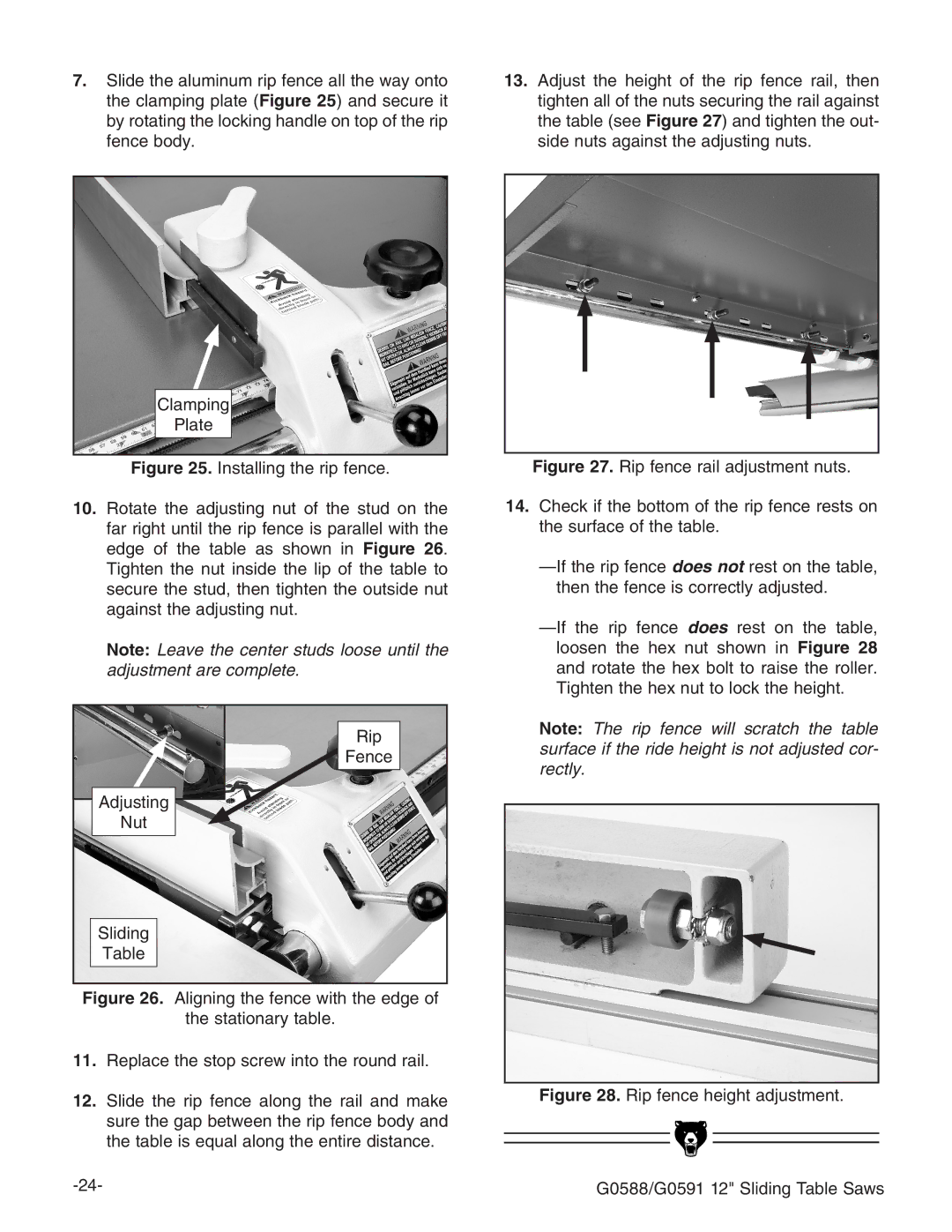 Grizzly G0588/G0591 instruction manual 