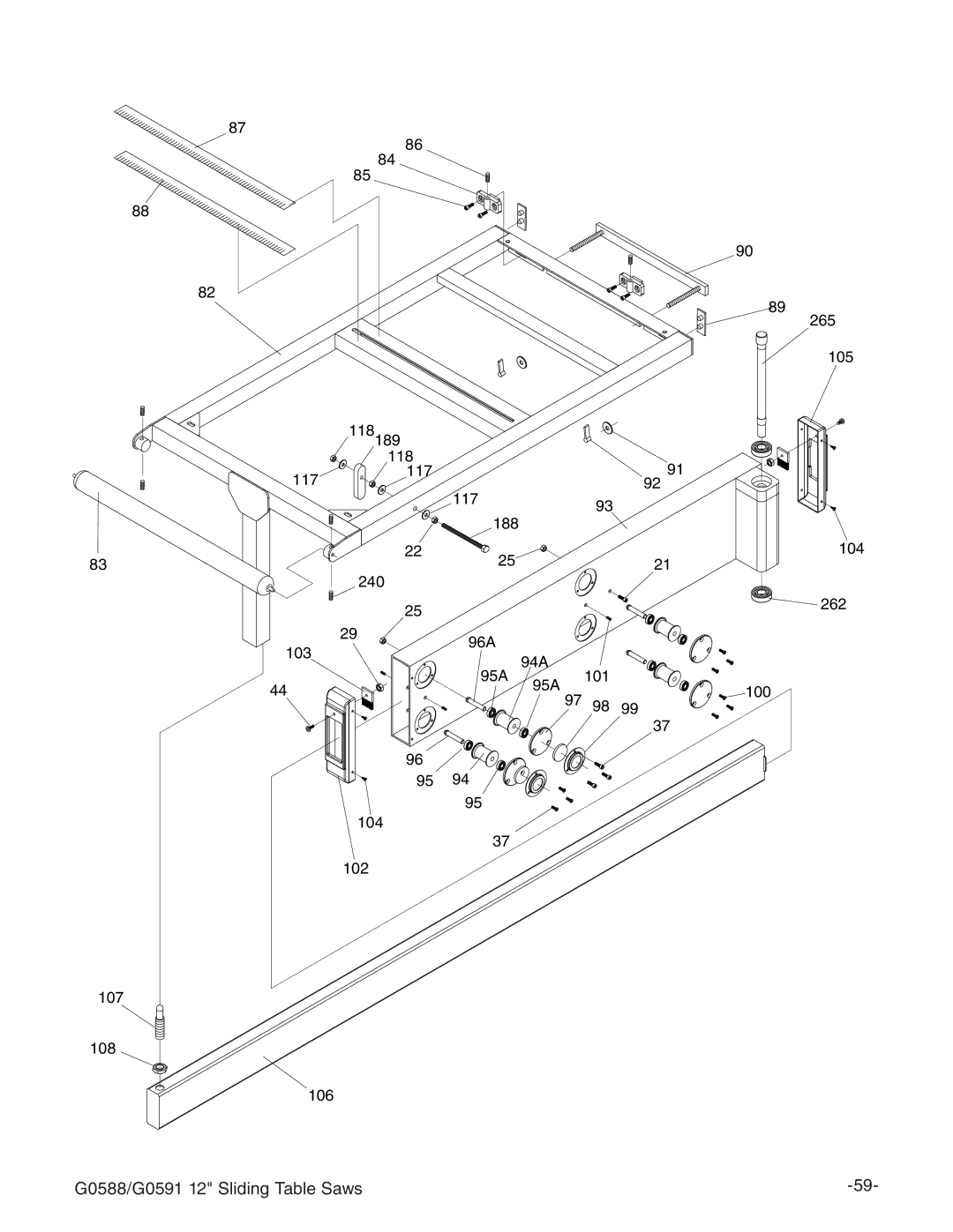 Grizzly instruction manual G0588/G0591 12 Sliding Table Saws 