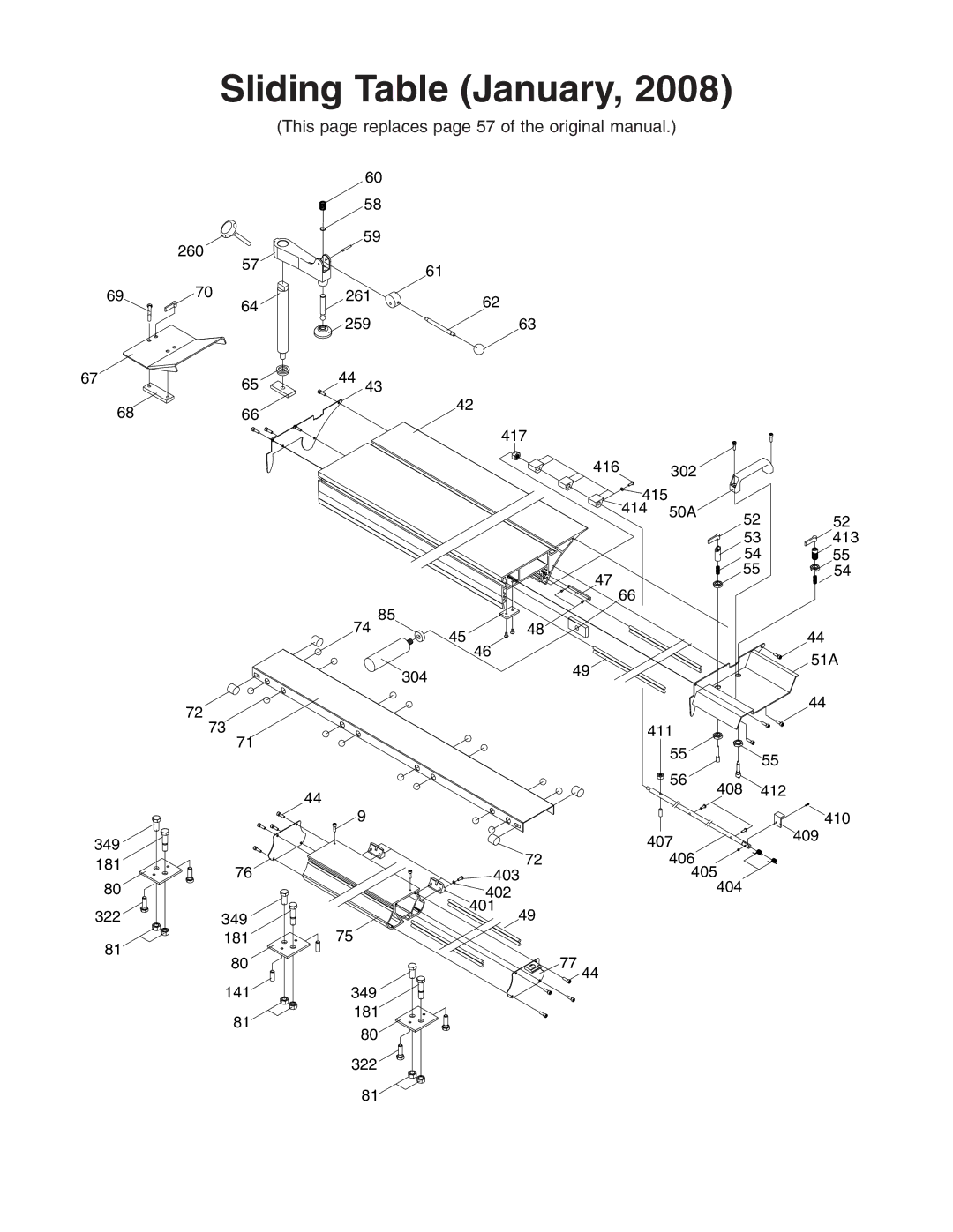 Grizzly G0591, G0588 owner manual Sliding Table January 