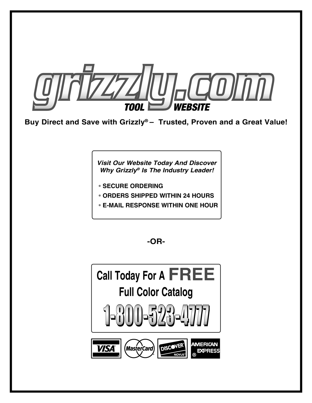 Grizzly G0594 owner manual 