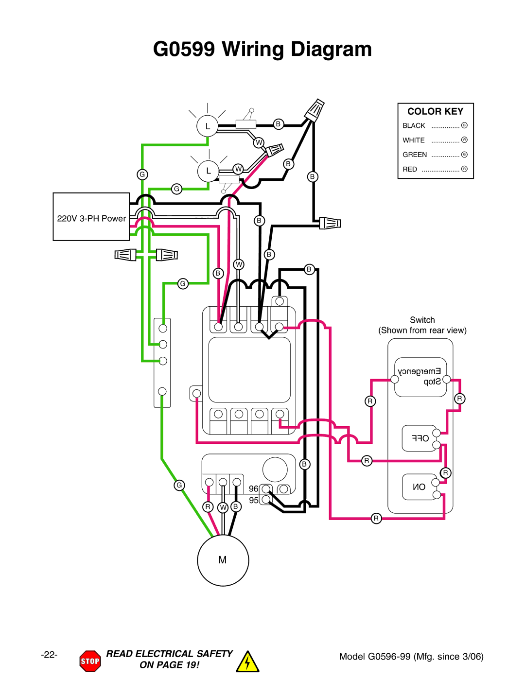 Grizzly G0596-99 owner manual G0599 Wiring Diagram 