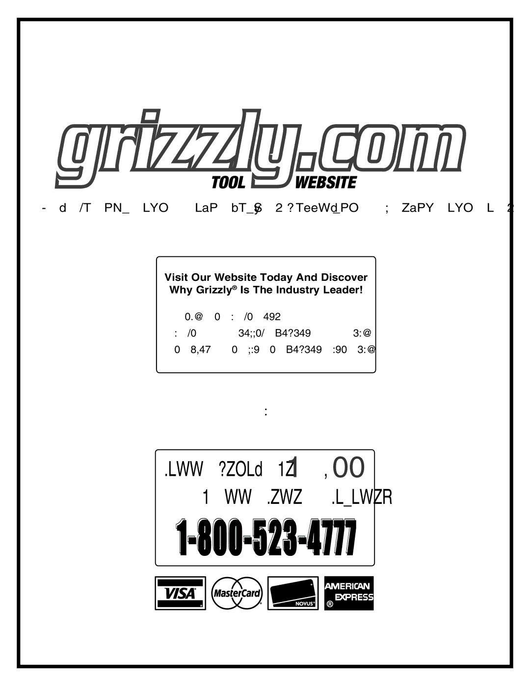 Grizzly G0596 owner manual 