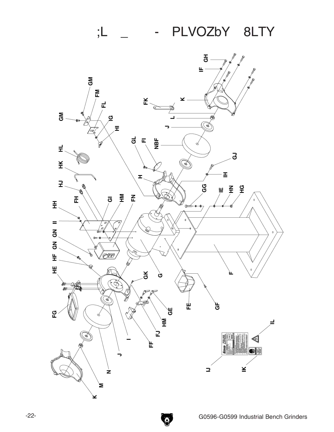 Grizzly G0597, G0598, G0599 owner manual Main 