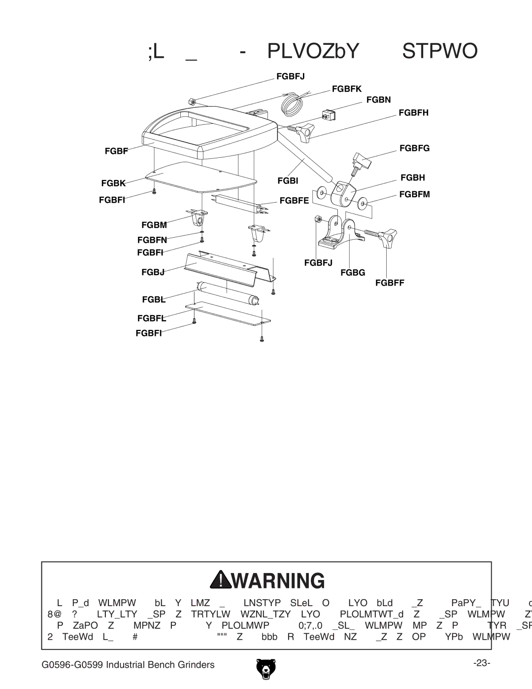 Grizzly G0598, G0597, G0599 owner manual Parts Breakdown Shield 