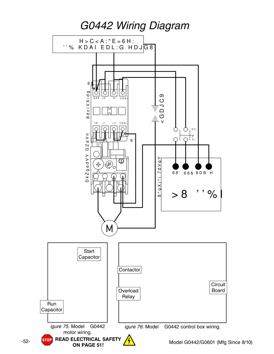 Grizzly G0601 owner manual G0442 Wiring Diagram, Model G0442 