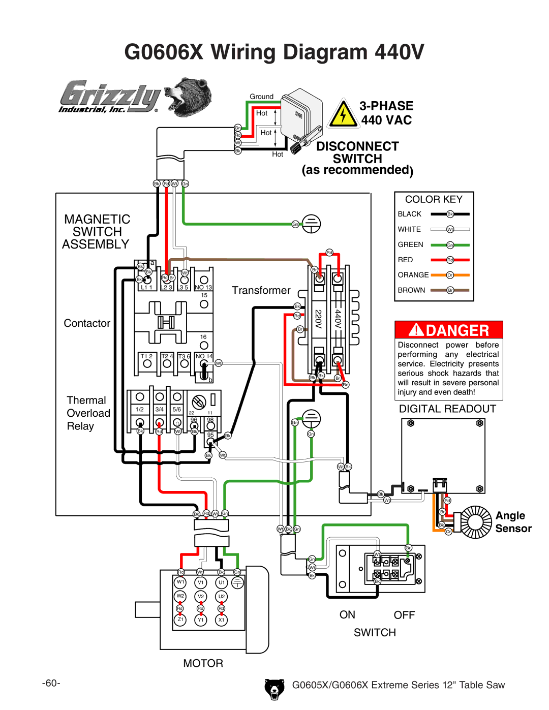 Grizzly G0605X owner manual G0606X Wiring Diagram 