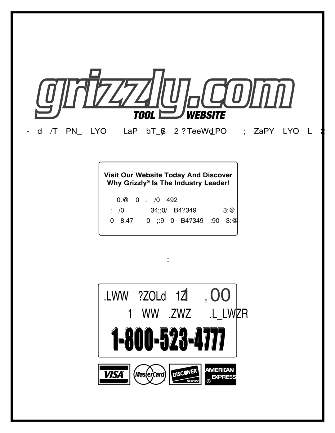 Grizzly G0605X/G0606X owner manual 