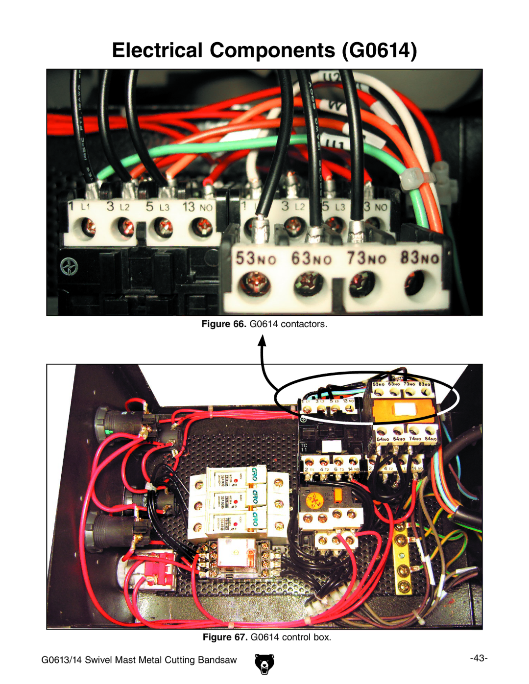 Grizzly G0613 owner manual G0614 contactors 