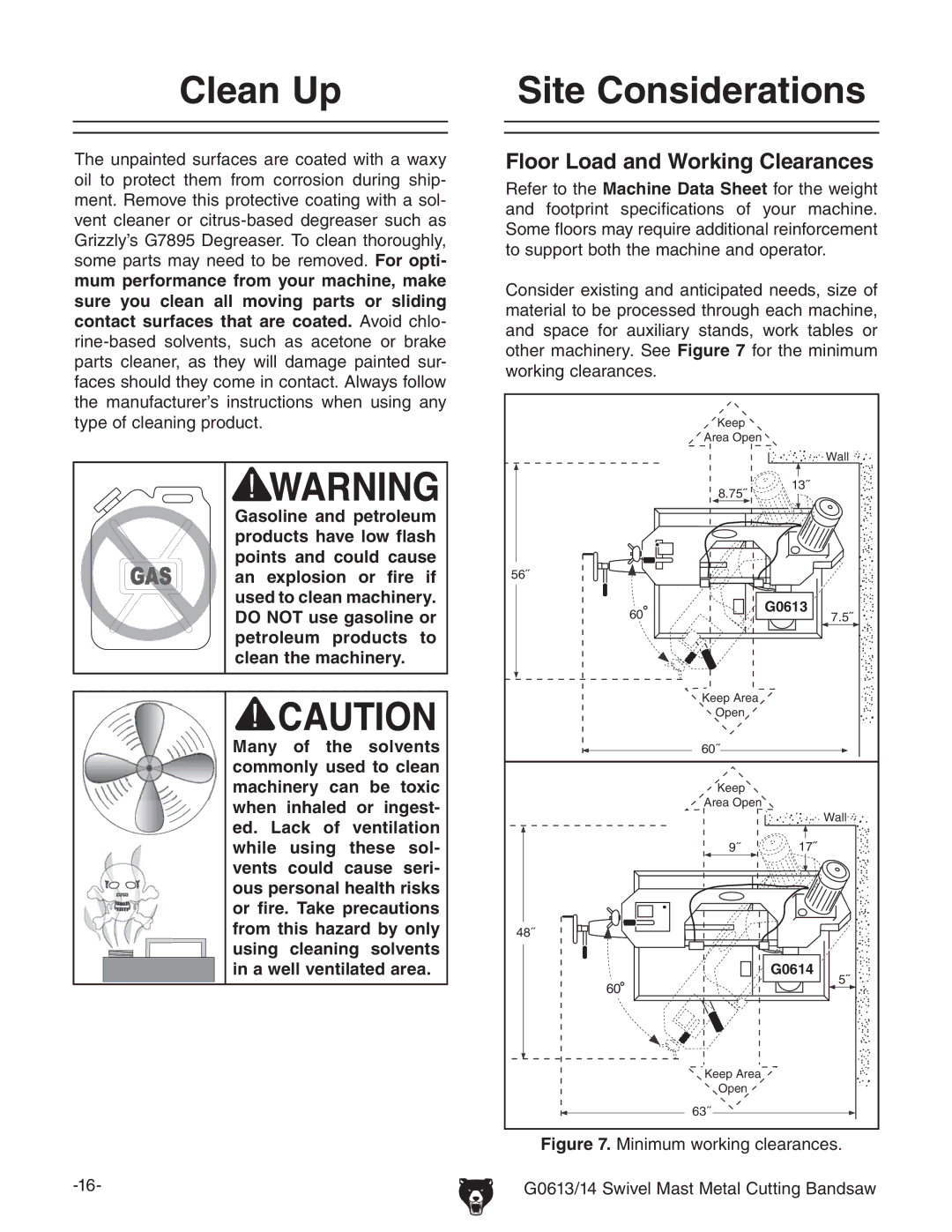 Grizzly G0613 manual #LEAN 5P, 3ITE #ONSIDERATIONS 