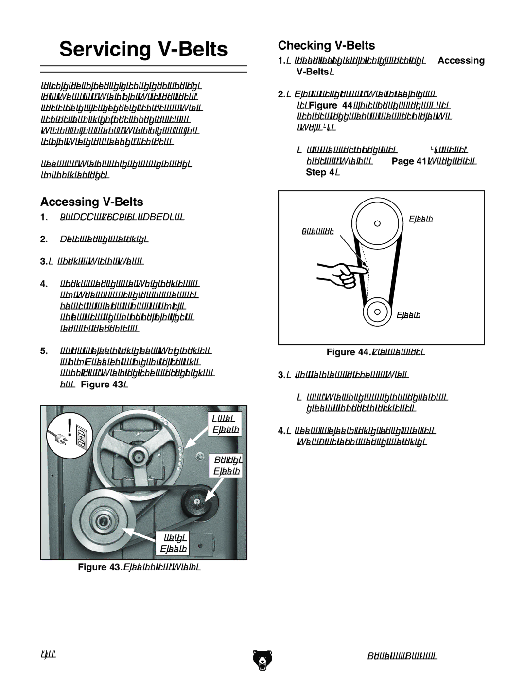 Grizzly G0621X owner manual Servicing V-Belts, Accessing V-Belts, Checking V-Belts, YaZg, EjaaZn 