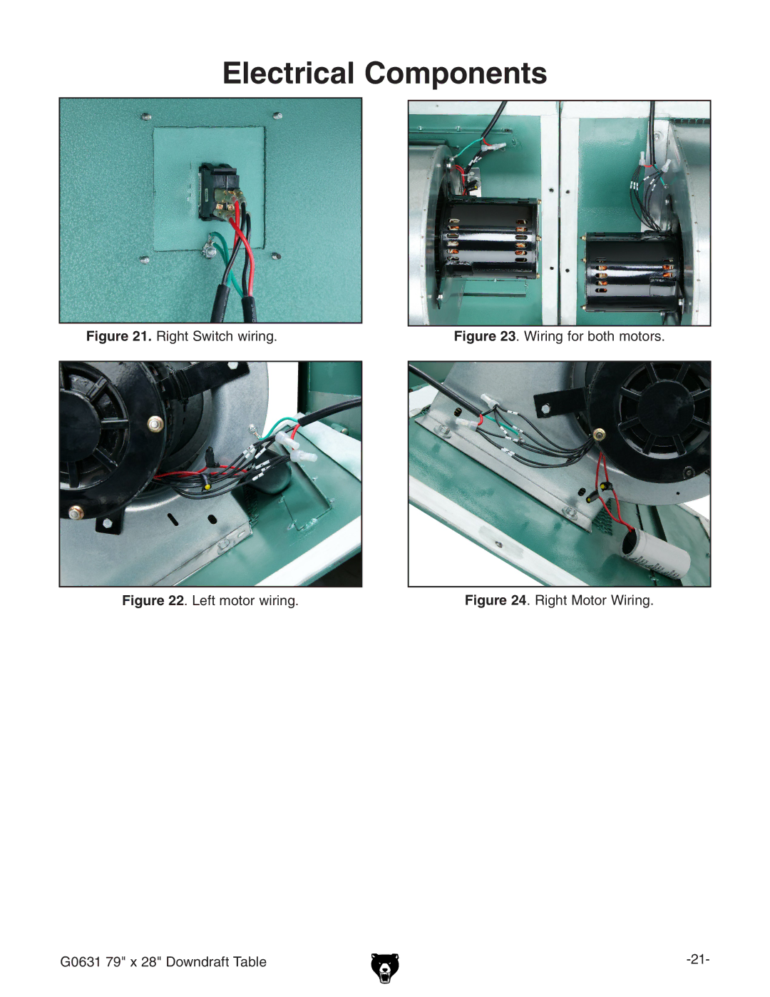 Grizzly G0631 owner manual Electrical Components, Right Switch wiring 