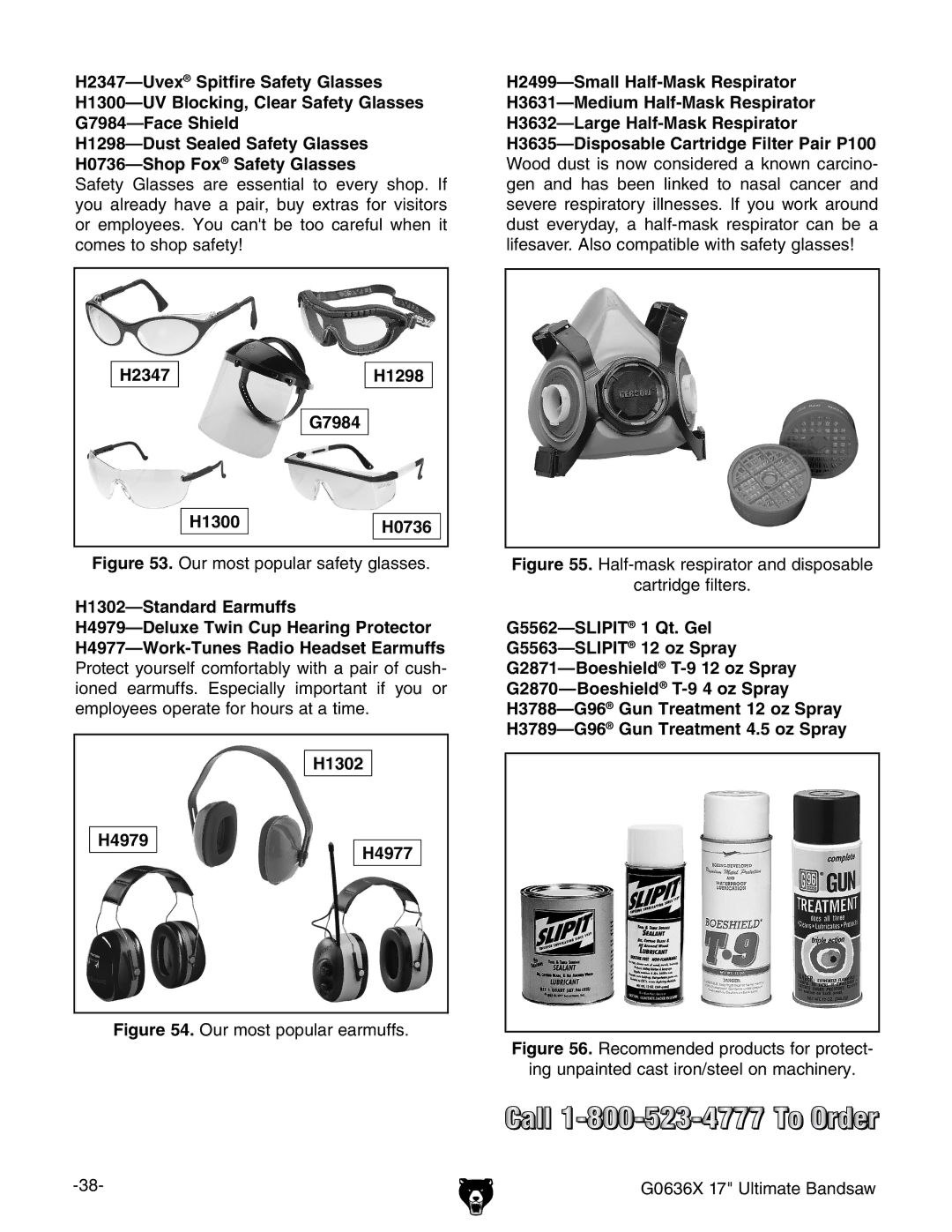 Grizzly G0636X owner manual H2347 H1300 H1298 G7984 H0736, H1302 