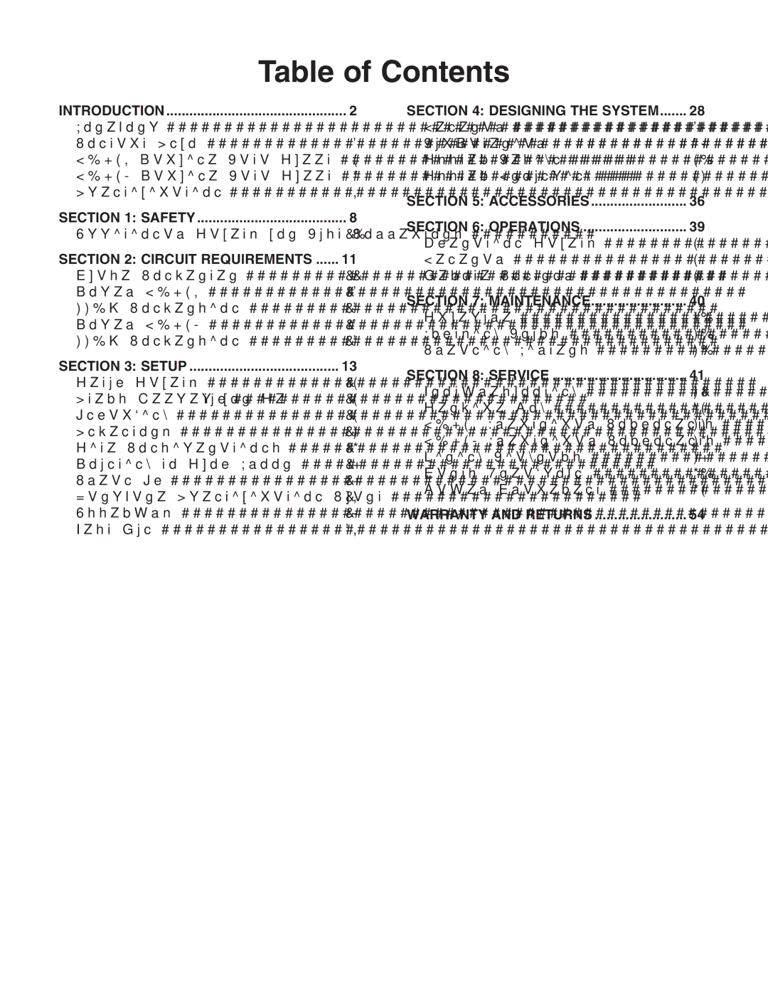 Grizzly G0638, G0637 owner manual Table of Contents 