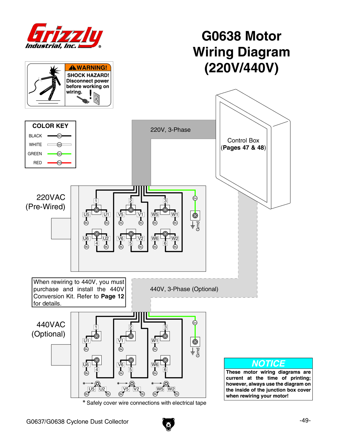 Grizzly G0638, G0637 owner manual Pages 47 