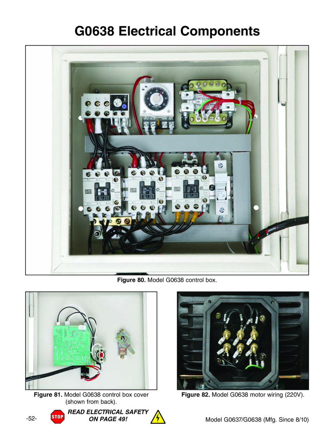 Grizzly G0637 owner manual G0638 Electrical Components, BdYZa%+-XdcigdaWdm# 