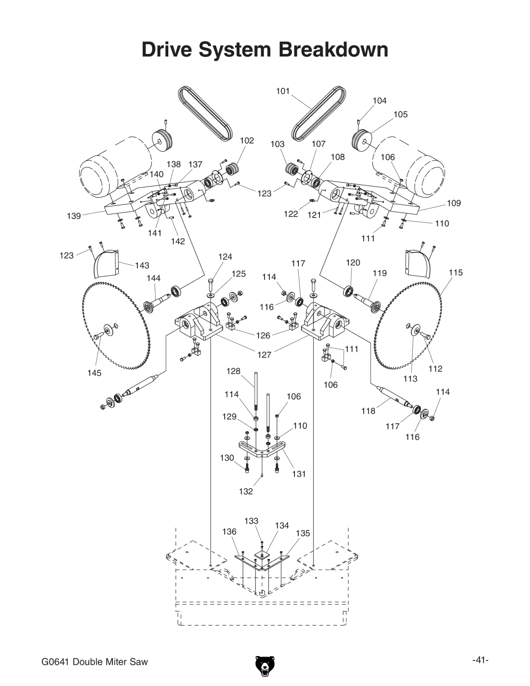 Grizzly G0641 owner manual Drive System Breakdown 