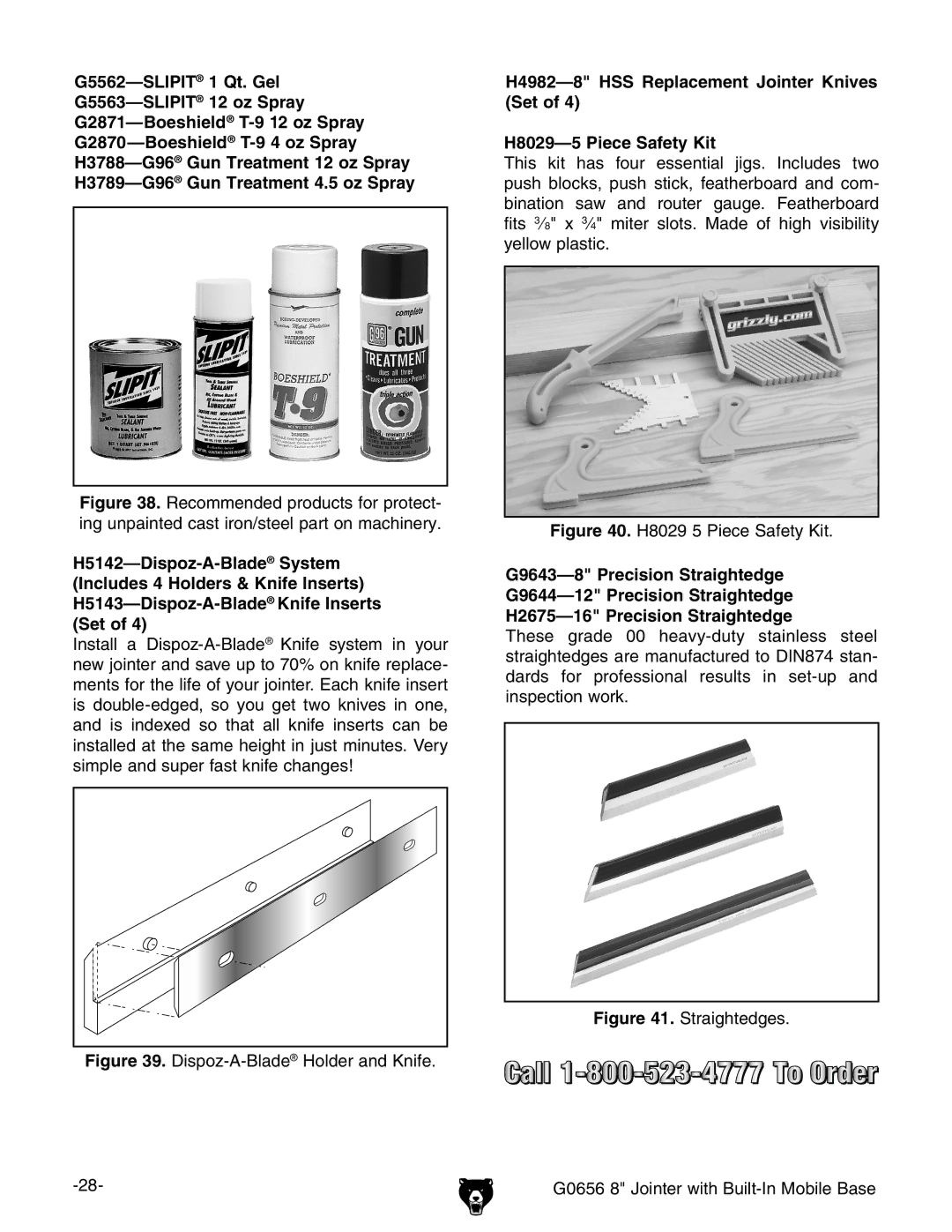 Grizzly G0656X manual Dispoz-A-BladeHolder and Knife 