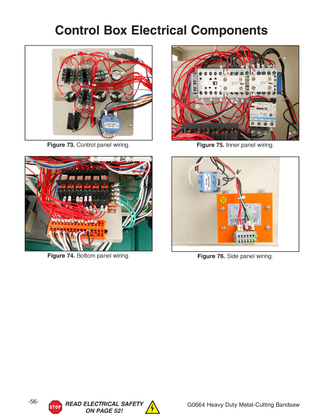 Grizzly G0664 owner manual Control Box Electrical Components, Control panel wiring 