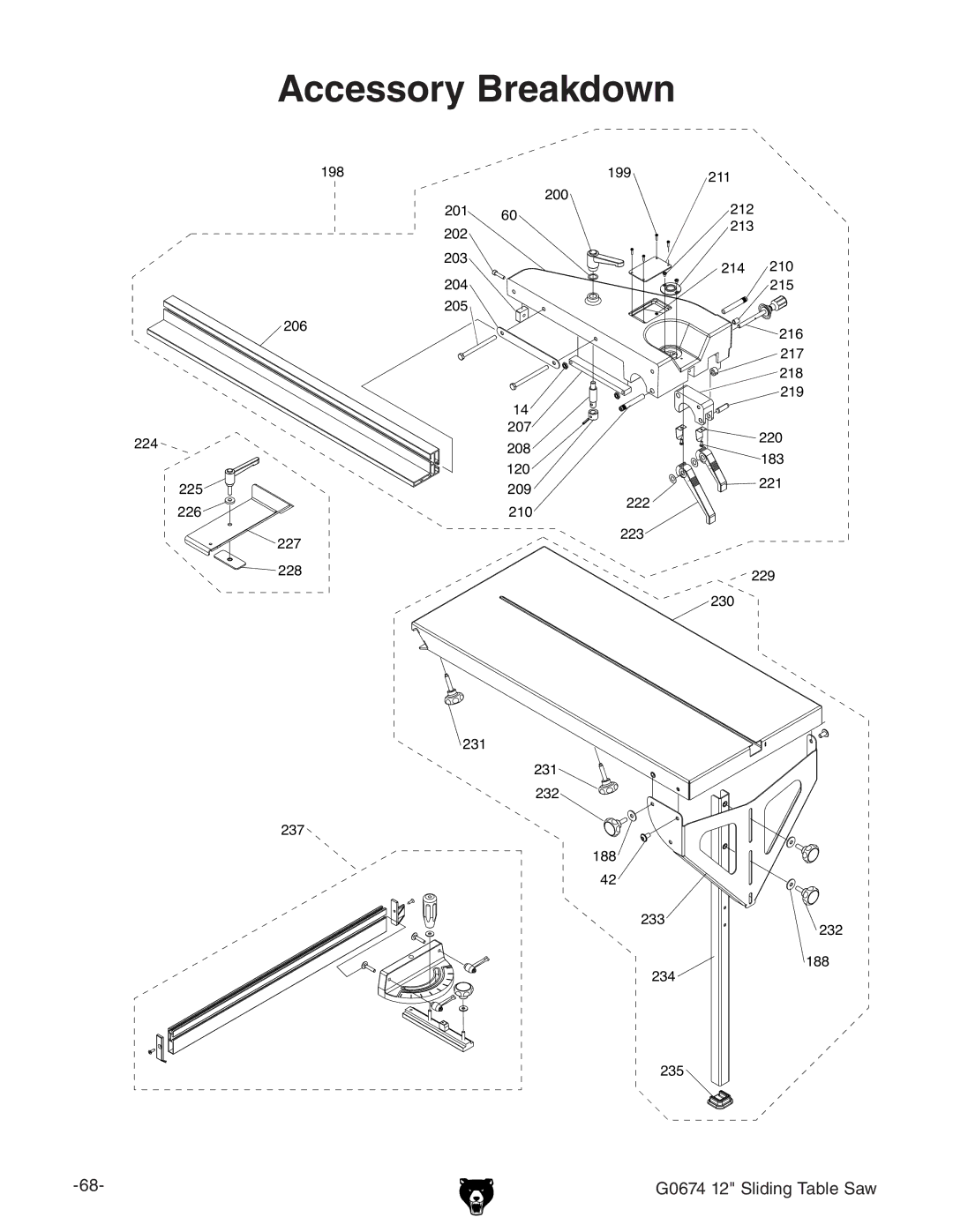Grizzly G0674 owner manual Accessory Breakdown 