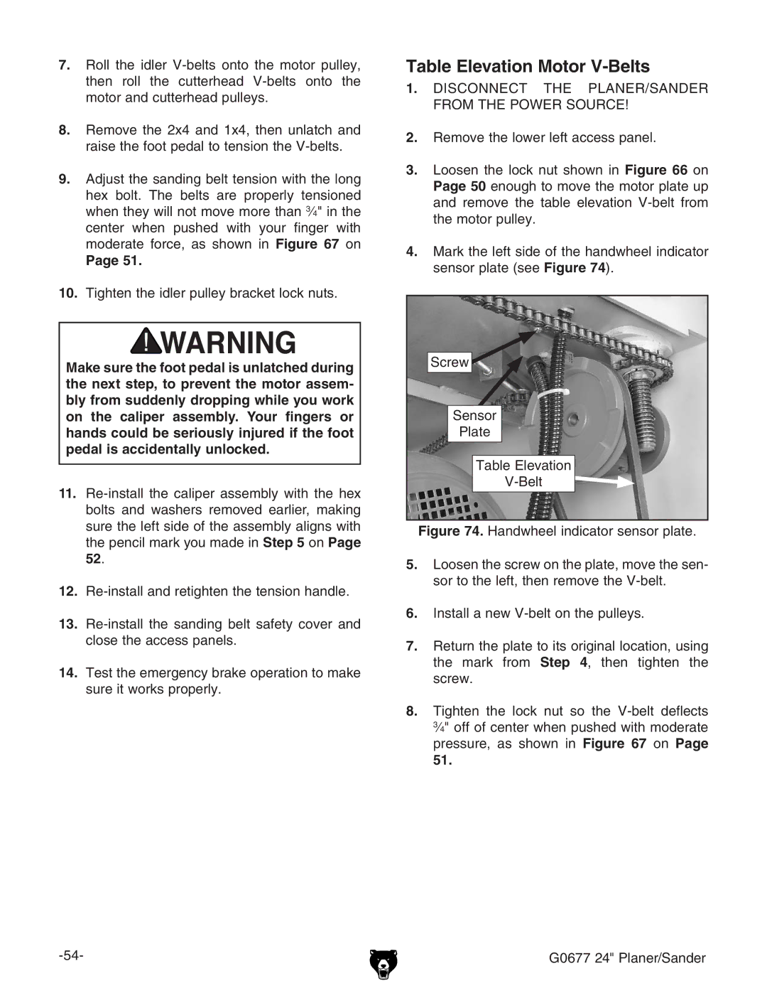 Grizzly G0677 owner manual Table Elevation Motor V-Belts, 10. I\iZciZYaZgejaaZnWgVX`ZiadX`cjih# 