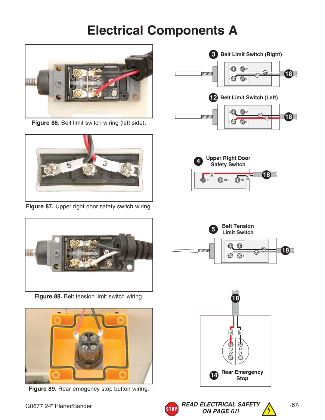 Grizzly G0677 owner manual Electrical Components a, 7ZaiabihliXlgc\aZihYZ# 