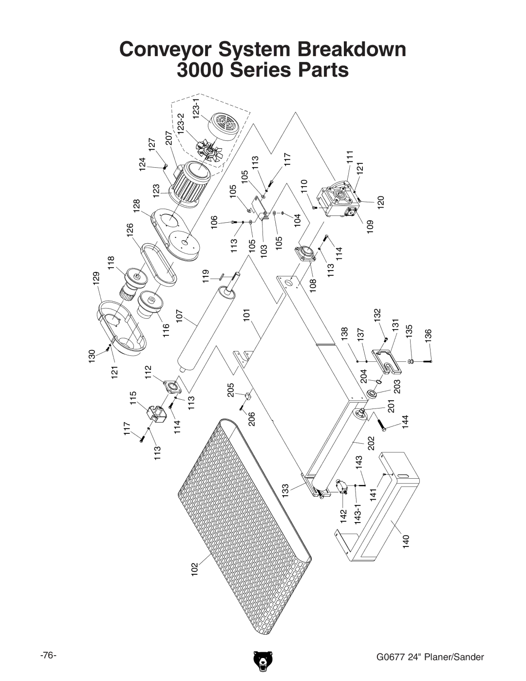 Grizzly G0677 owner manual Conveyor, System, Parts 