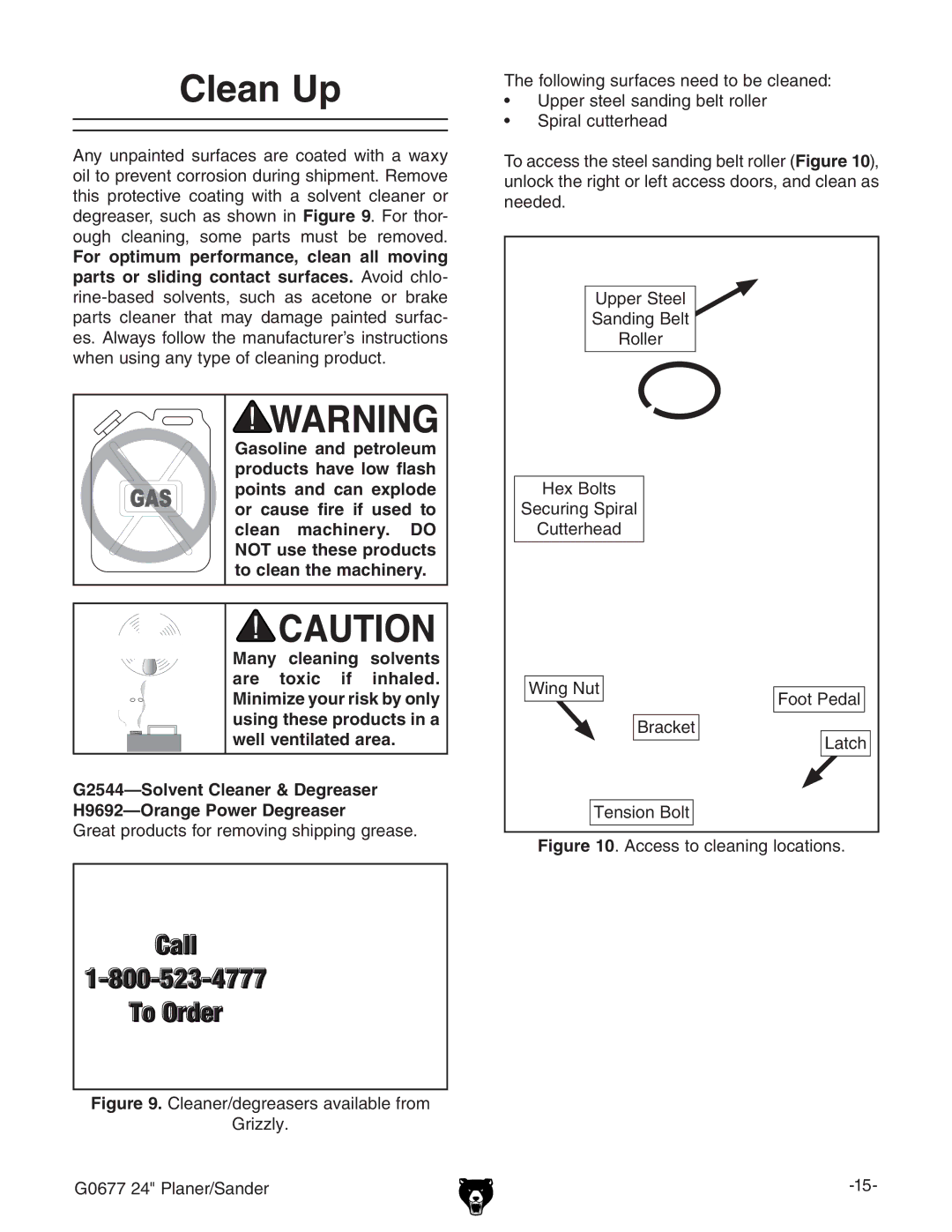 Grizzly G0677 owner manual Clean Up, IZdaadlc\hjgVXZhcZZYidWZXaZVcZY, HegVaXjiiZgZVY, Czzyzy# 