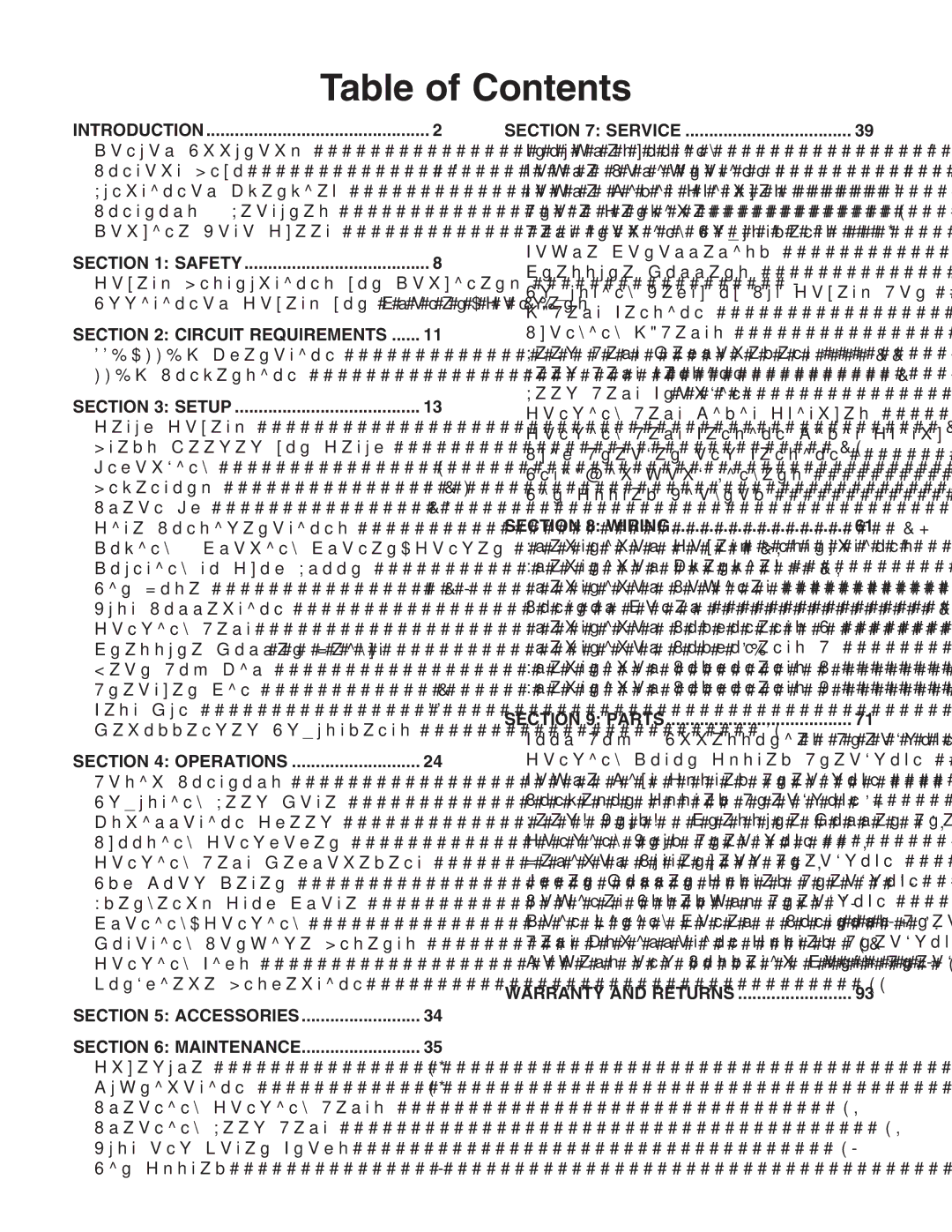 Grizzly G0677 owner manual Table of Contents 