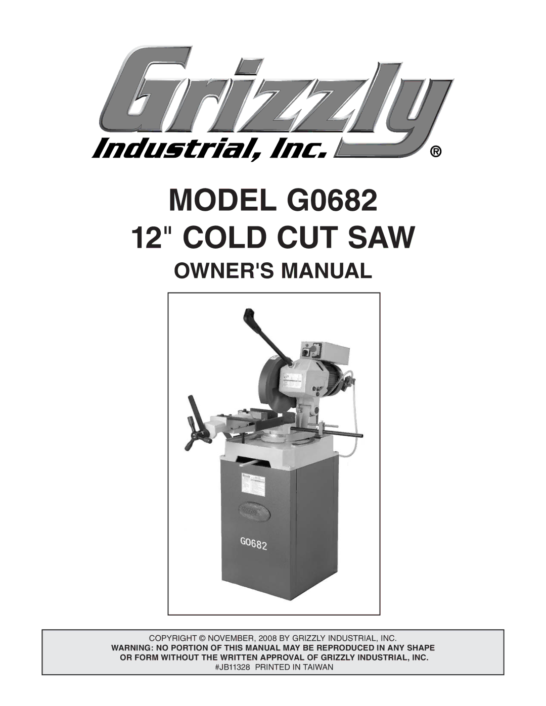 Grizzly owner manual Model G0682 12 Cold CUT SAW 